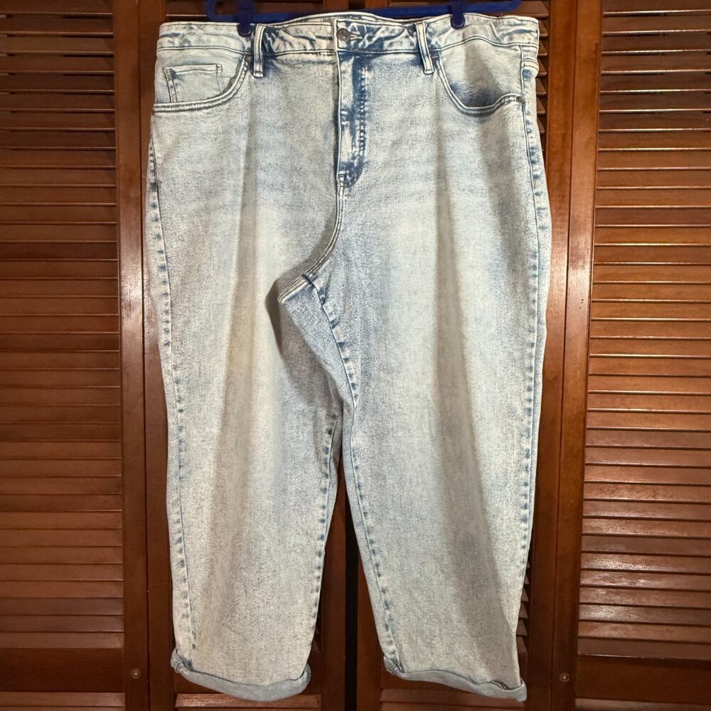 Ava & Viv High Rise Acid Wash Boyfriend Jeans Sz 24W